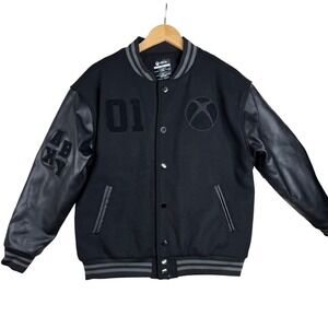 XBOX Varsity Jacket Leather Wool Unisex Letterman Baseball Video Game Lore sz S